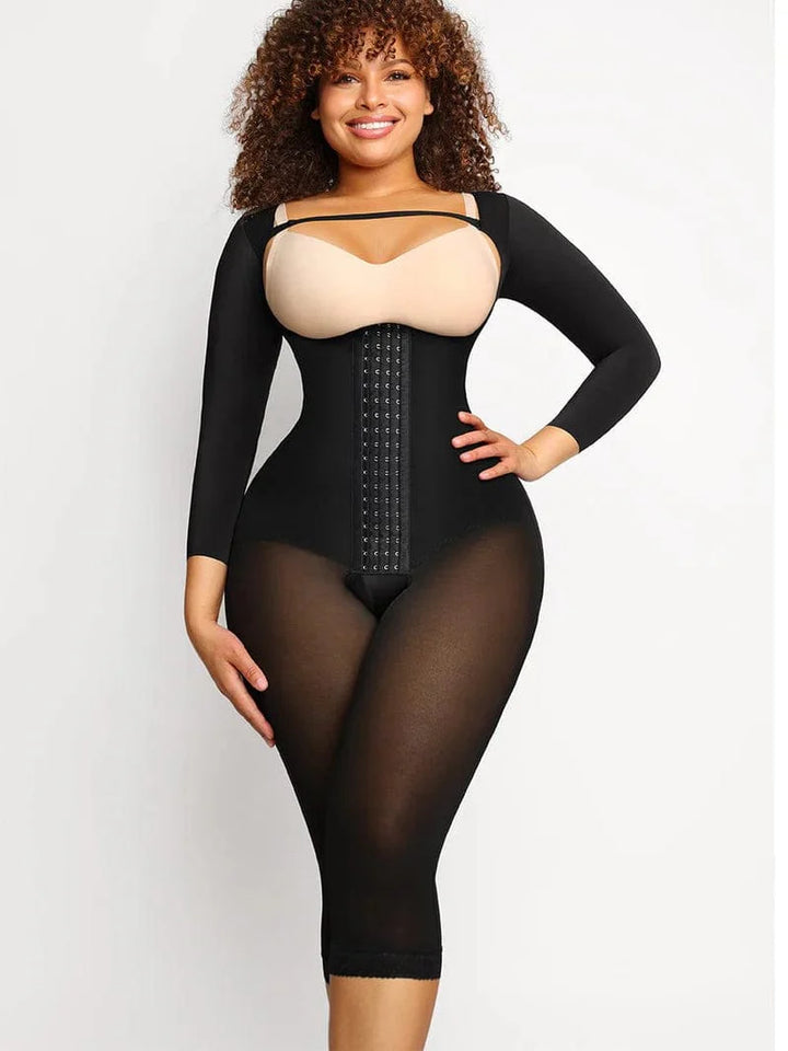 Valantomode | U-Shape Bust Support Long Sleeve Shapewear Bodysuit