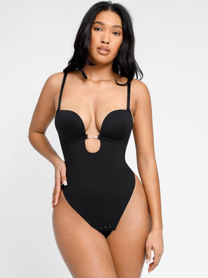 Valantomode | Low Back Shapewear Bodysuit with One Piece Thong Design