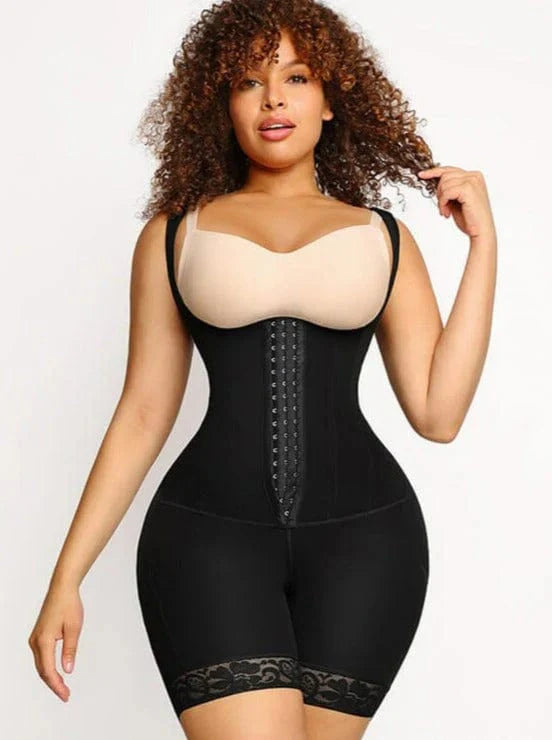 Valantomode | Women's Open Bust Shapewear Bodysuit with Steel Boning for Tummy Control