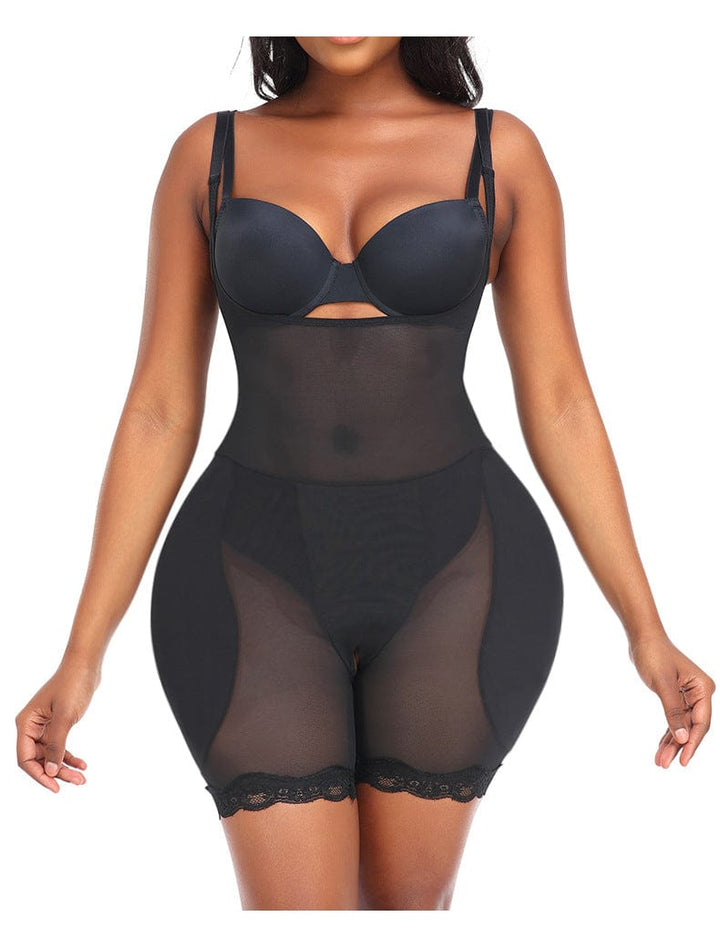 Valantomode | Lace Shaping Bodysuit with Open Bust and Hip Pads
