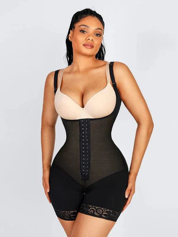 Valantomode | Lace Open Bust Shapewear Bodysuit with Tummy Control