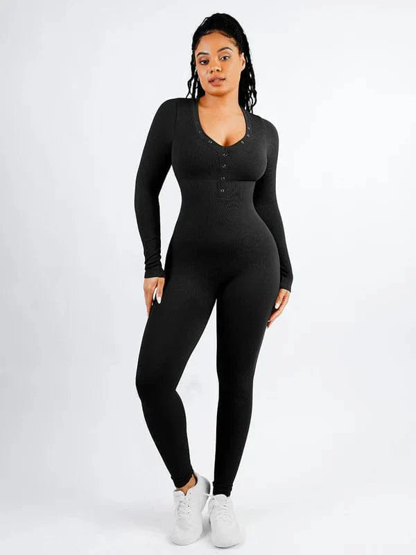 Valantomode | High Elasticity Deep V Full Body Shaping Jumpsuit