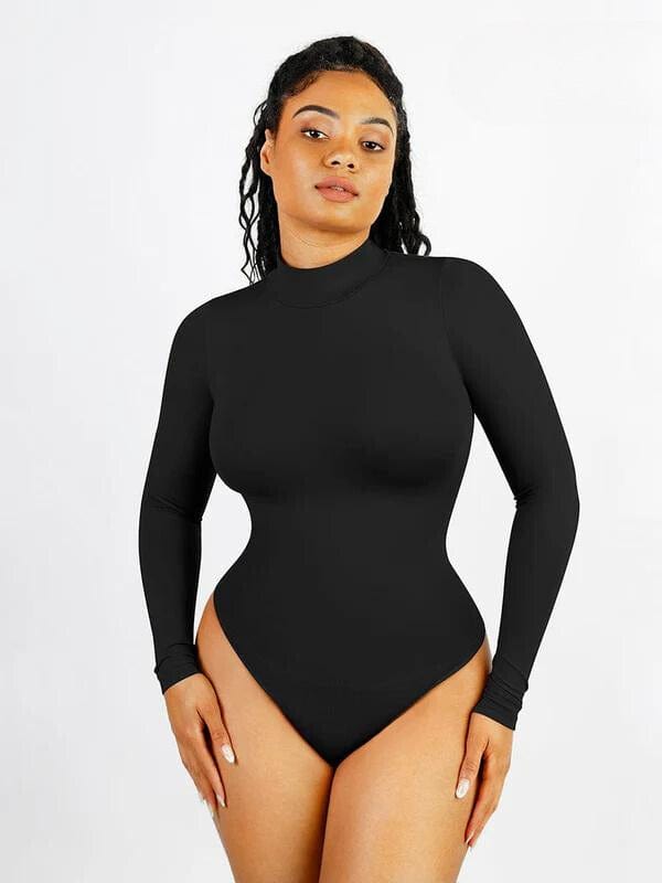 Valantomode | Long Sleeve Turtleneck Compression Shapewear Bodysuit