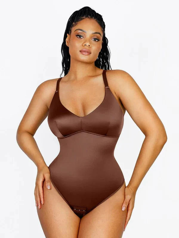 Valantomode | Shaping Thong Bodysuit with Tummy Control and Elastic Mesh