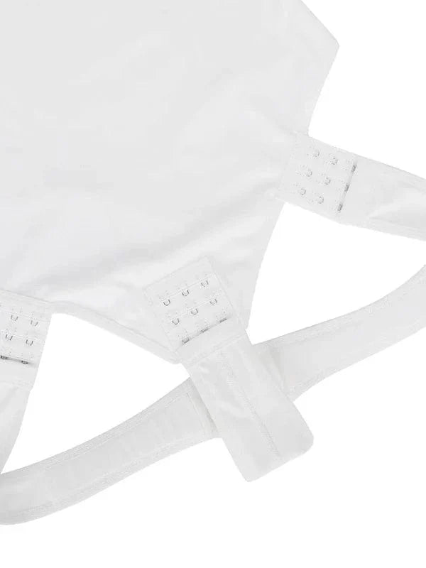 Valantomode | Long Sleeve Deep V Neck Shapewear Thong Bodysuit