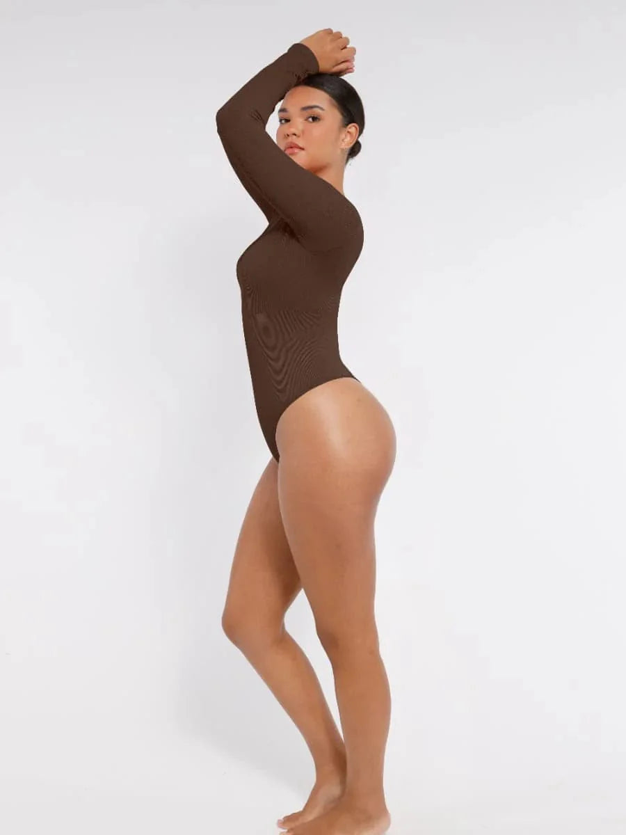 Valantomode | V-Neck Tummy Control Thong Shapewear Bodysuit