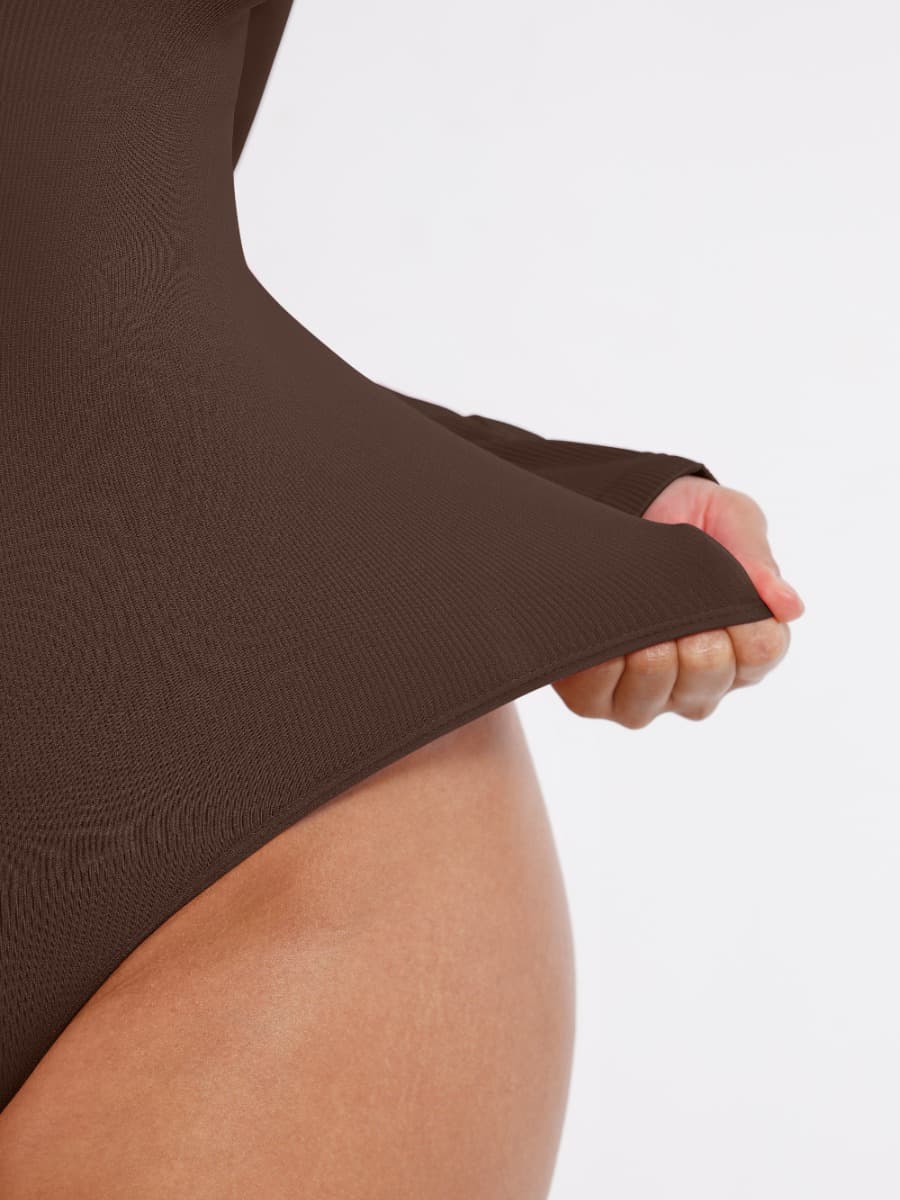 Valantomode | V-Neck Tummy Control Thong Shapewear Bodysuit