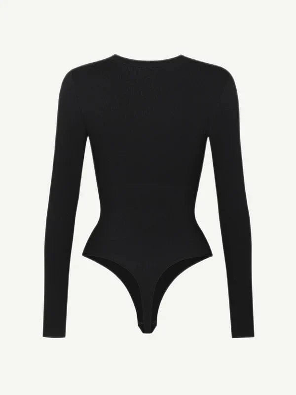 Valantomode | V-Neck Tummy Control Thong Shapewear Bodysuit