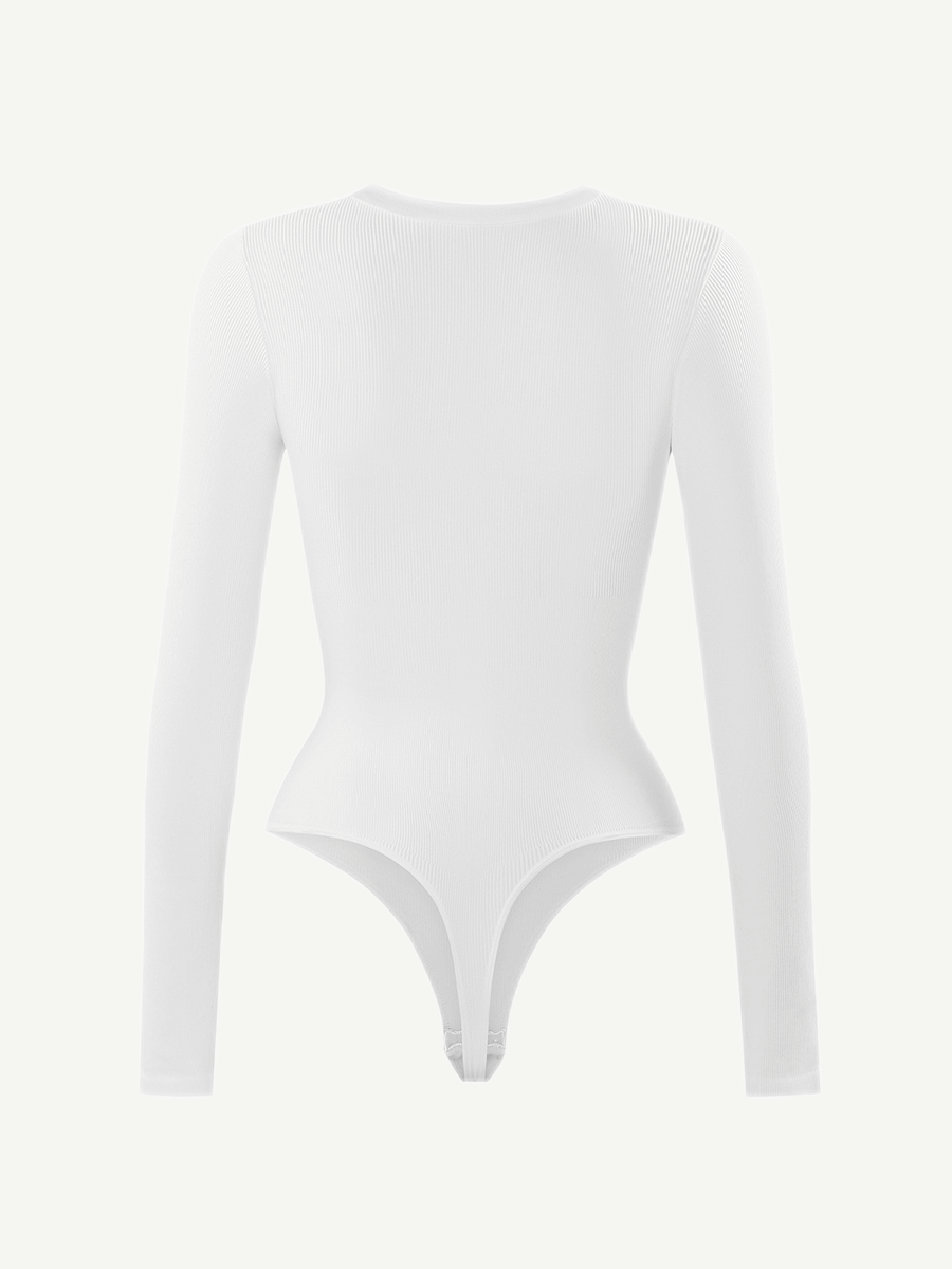 Valantomode | V-Neck Tummy Control Thong Shapewear Bodysuit