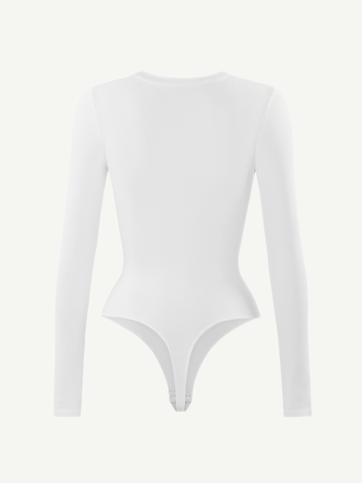 Valantomode | V-Neck Tummy Control Thong Shapewear Bodysuit