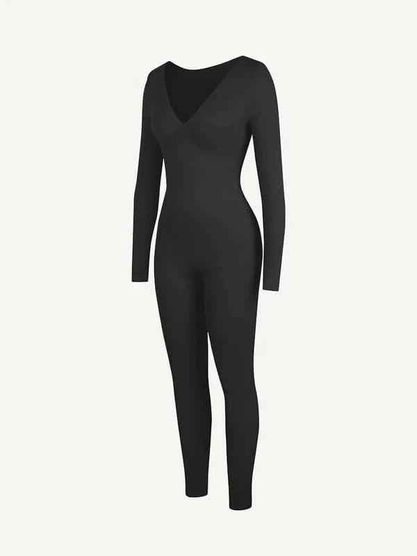 Valantomode | Deep V Neck Shaping Bodysuit with Tummy Control – Full Body Jumpsuit