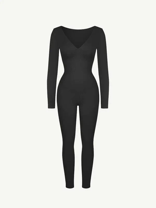 Valantomode | Deep V Neck Shaping Bodysuit with Tummy Control – Full Body Jumpsuit
