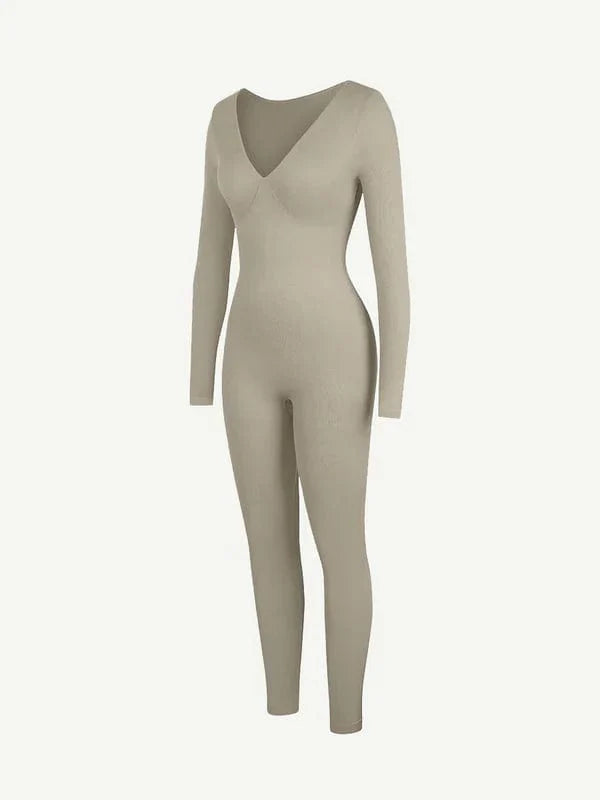 Valantomode | Deep V Neck Shaping Bodysuit with Tummy Control – Full Body Jumpsuit