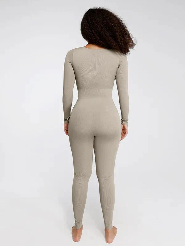 Valantomode | Deep V Neck Shaping Bodysuit with Tummy Control – Full Body Jumpsuit