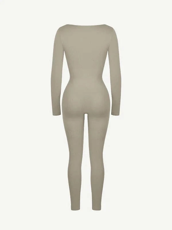 Valantomode | Deep V Neck Shaping Bodysuit with Tummy Control – Full Body Jumpsuit