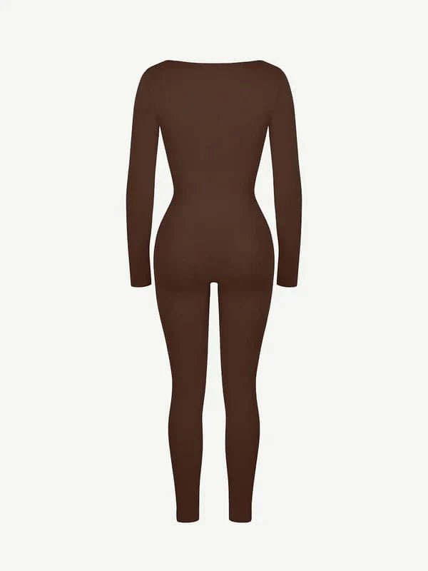 Valantomode | Deep V Neck Shaping Bodysuit with Tummy Control – Full Body Jumpsuit