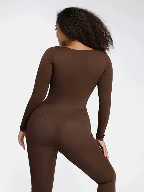Valantomode | Deep V Neck Shaping Bodysuit with Tummy Control – Full Body Jumpsuit