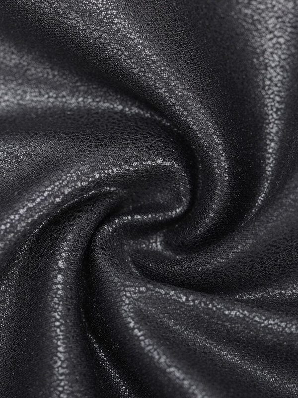 Valantomode | Flexible Tummy-Enhancing Faux Leather Shapewear Bodysuit