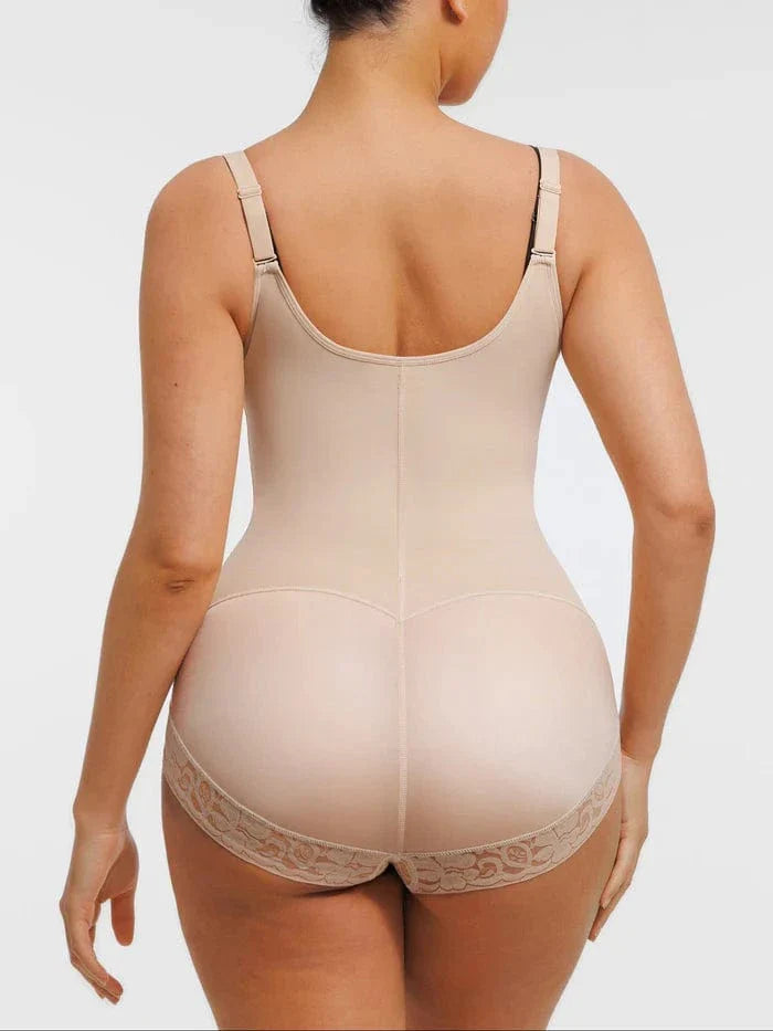 Valantomode | Front-Zip Waist-Slimming Shapewear with Tummy Control and U-Shaped Open Bust Support