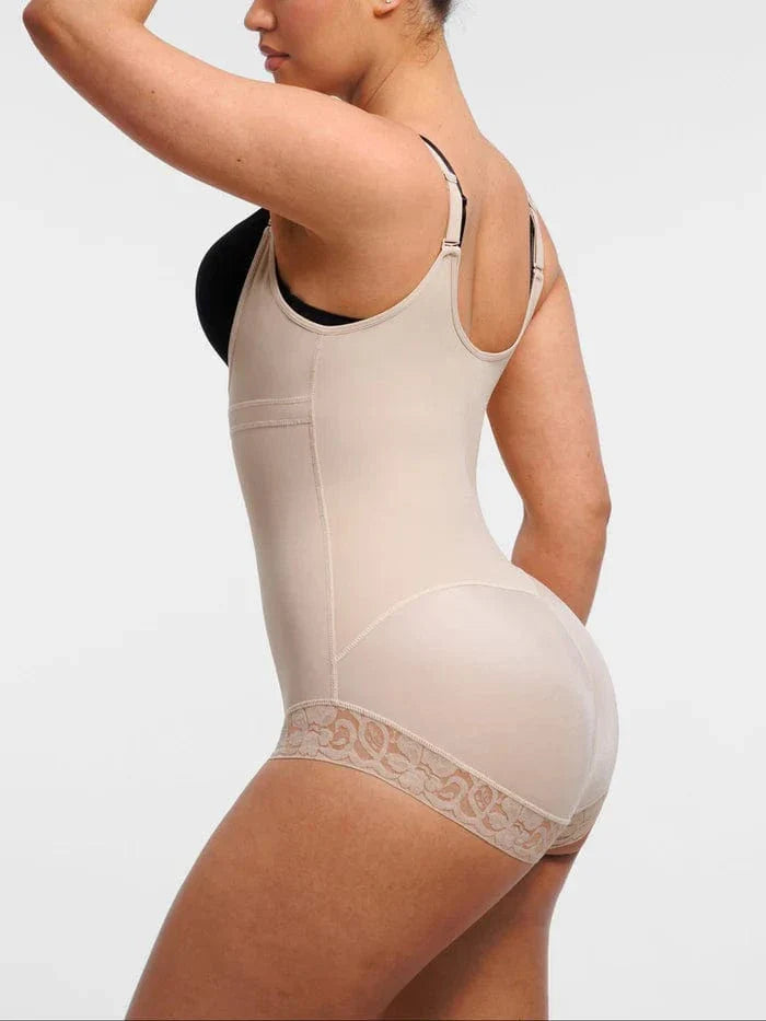 Valantomode | Front-Zip Waist-Slimming Shapewear with Tummy Control and U-Shaped Open Bust Support