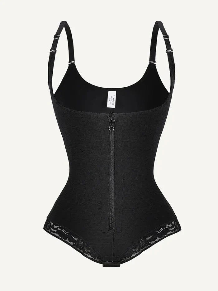 Valantomode | Front-Zip Waist-Slimming Shapewear with Tummy Control and U-Shaped Open Bust Support