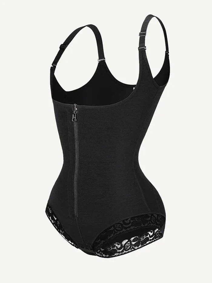 Valantomode | Front-Zip Waist-Slimming Shapewear with Tummy Control and U-Shaped Open Bust Support