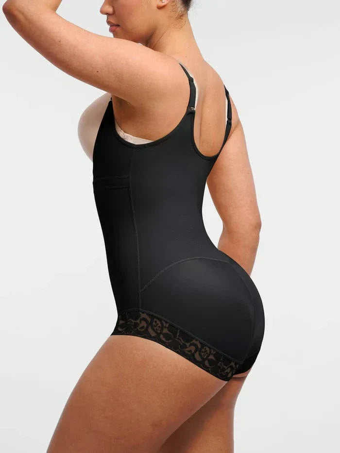 Valantomode | Front-Zip Waist-Slimming Shapewear with Tummy Control and U-Shaped Open Bust Support
