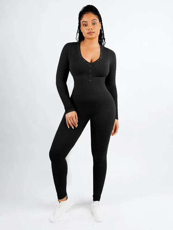 Valantomode | High Elasticity Deep V Full Body Shaping Jumpsuit