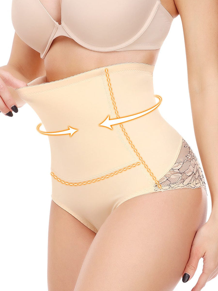 Valantomode | High-Waisted Lace Shaping Underwear for Hip Enhancement