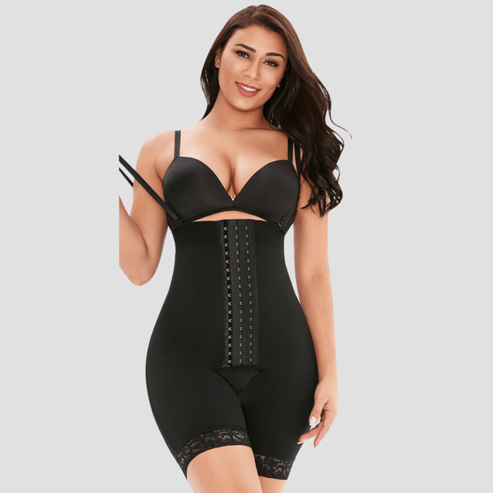 Valantomode | Adjustable Strap High-Waisted Open Gusset Shaping Bodysuit