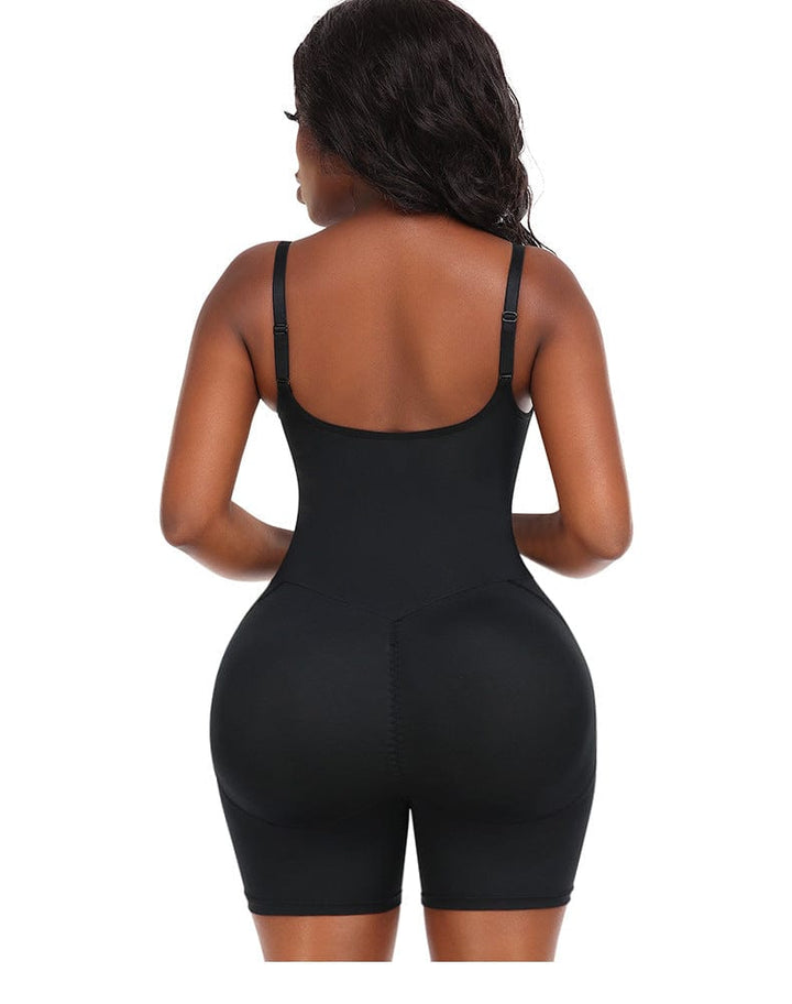Valantomode | Lace V-Neck Low-Back Bodysuit with Removable Hip Pads for Shaping