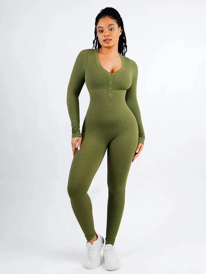 Valantomode | High Elasticity Deep V Full Body Shaping Jumpsuit