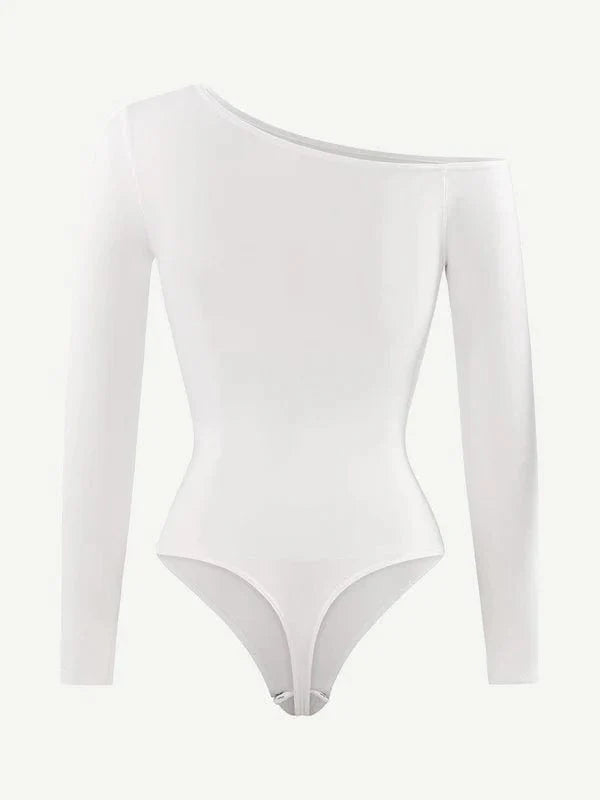 Valantomode | One-Shoulder Long Sleeve Shapewear Thong Bodysuit
