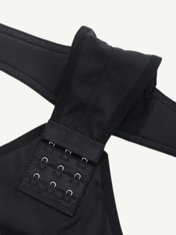 Valantomode | Long Sleeve Scoop Neck Thong Bodysuit with Integrated Shapewear