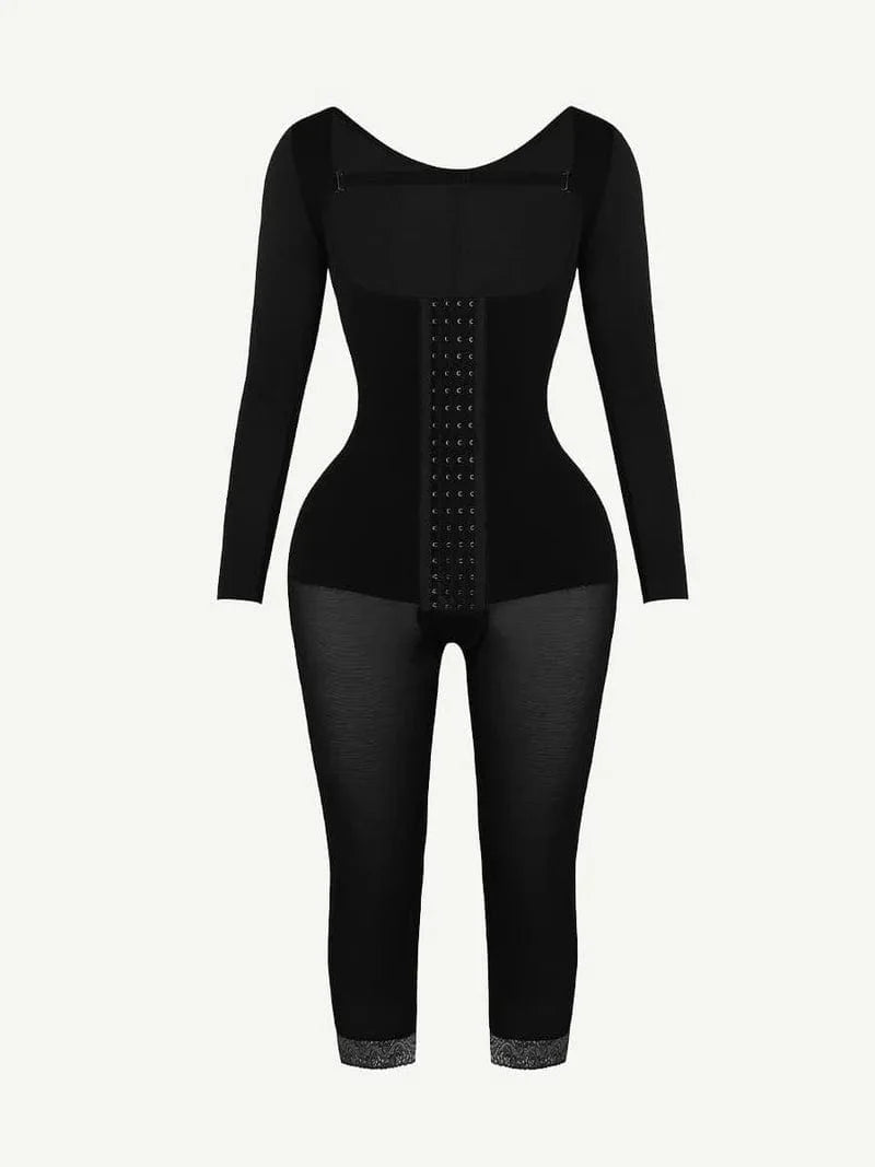 Valantomode | U-Shape Bust Support Long Sleeve Shapewear Bodysuit