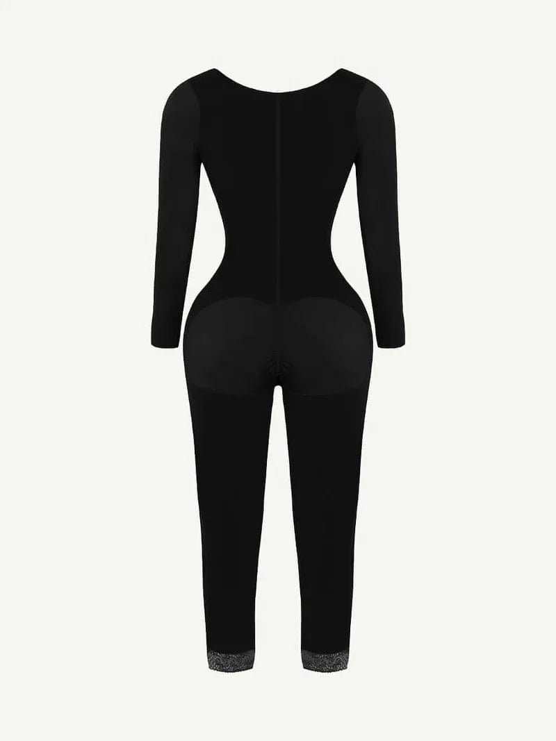 Valantomode | U-Shape Bust Support Long Sleeve Shapewear Bodysuit