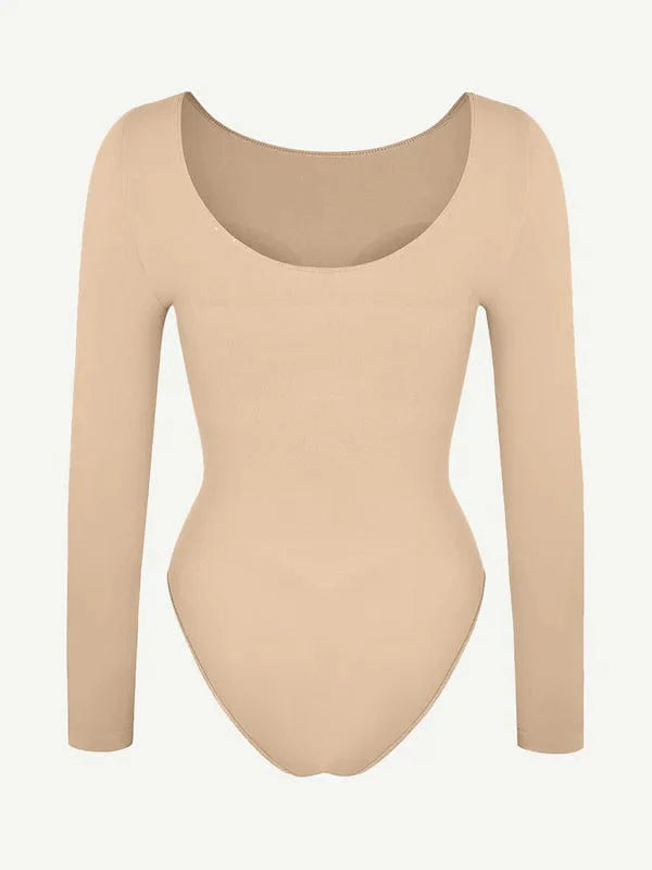 Valantomode | Long Sleeve Deep Back Tummy Control Shapewear Bodysuit