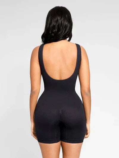 Valantomode | Removable Pad Low Back Round Neck Shapewear Bodysuit