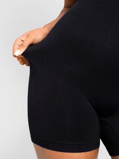 Valantomode | Removable Pad Low Back Round Neck Shapewear Bodysuit