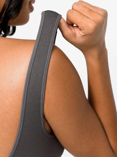 Valantomode | Removable Pad Low Back Round Neck Shapewear Bodysuit