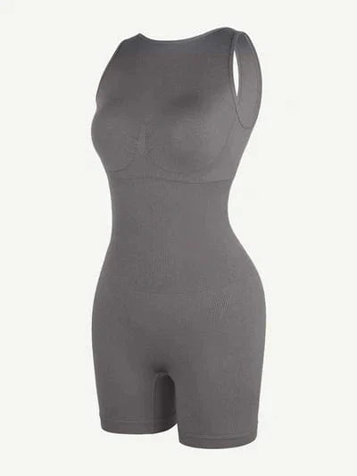 Valantomode | Removable Pad Low Back Round Neck Shapewear Bodysuit