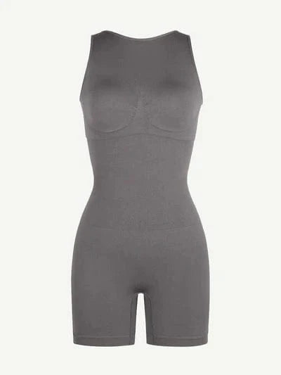 Valantomode | Removable Pad Low Back Round Neck Shapewear Bodysuit