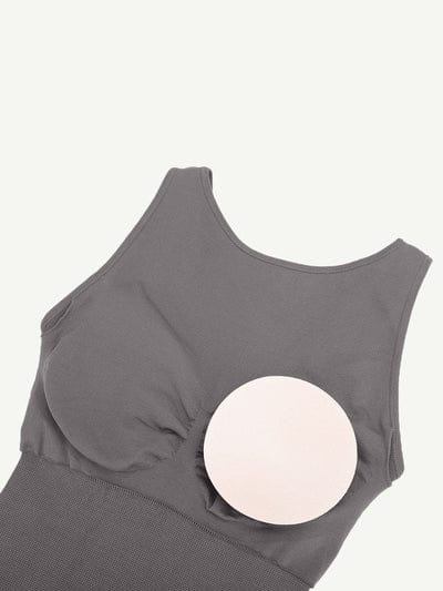 Valantomode | Removable Pad Low Back Round Neck Shapewear Bodysuit