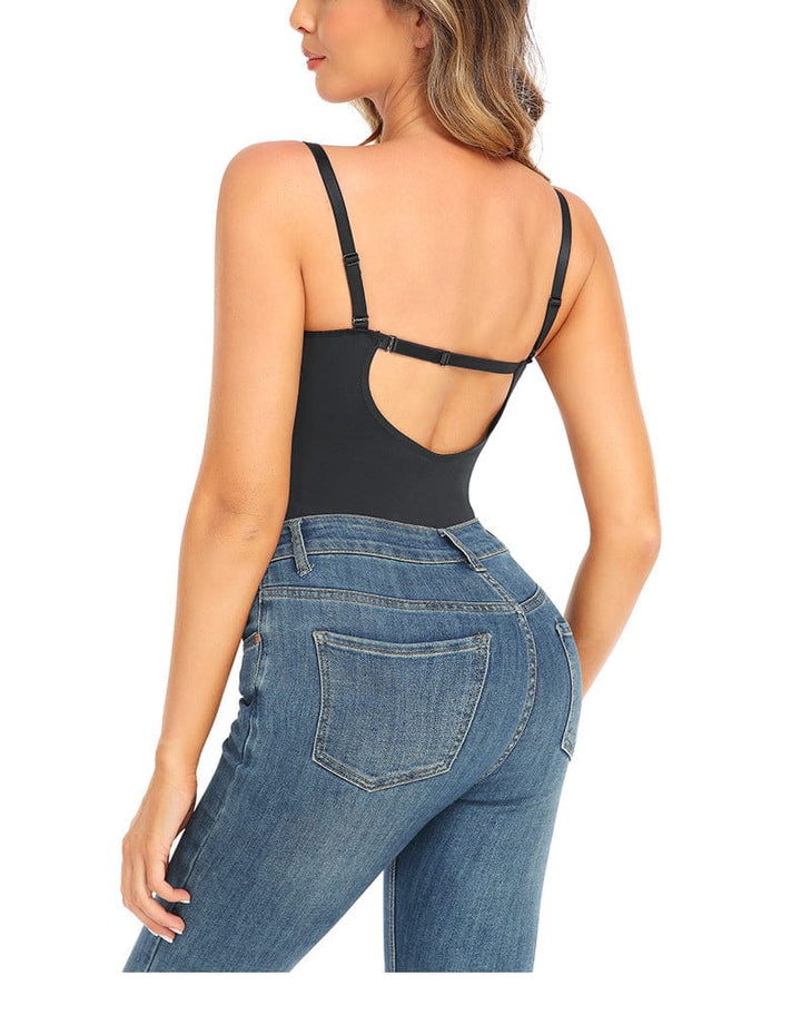 Valantomode | Lace Shaping Bodysuit with Built-In Bra and Low Back Tummy Control