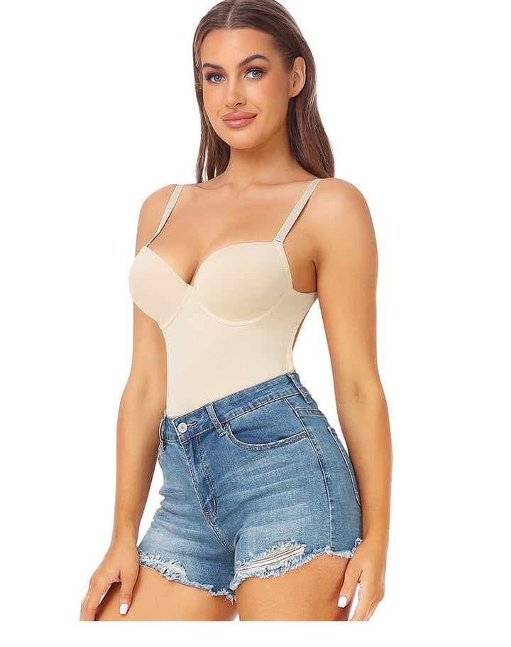 Valantomode | Backless Tummy Control Bodysuit with Integrated Bra