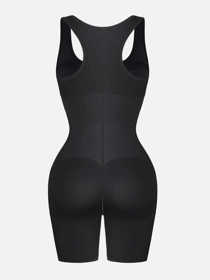 Valantomode | Front Zipper Bodysuit with Shaping Design and Side Pockets