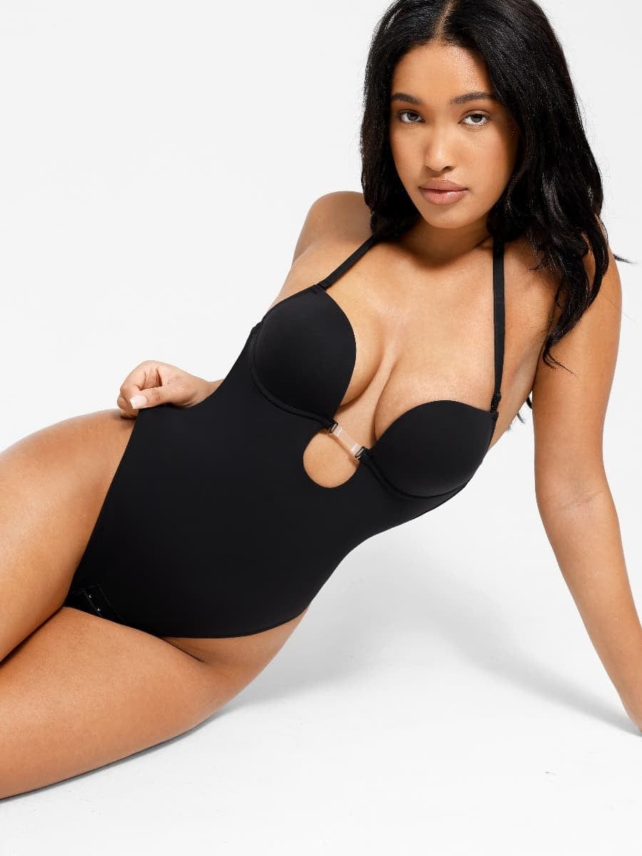 Valantomode | Low Back Shapewear Bodysuit with One Piece Thong Design