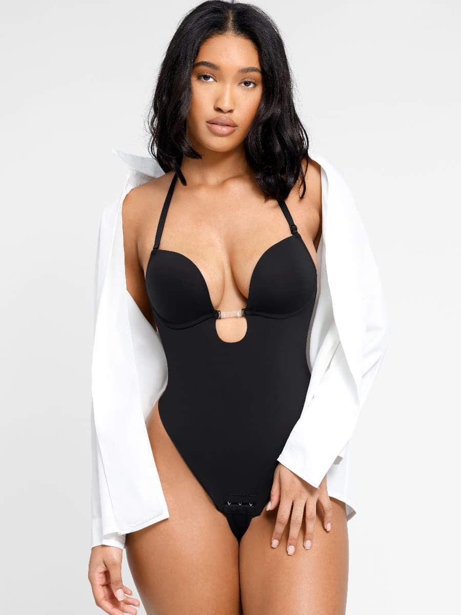 Valantomode | Low Back Shapewear Bodysuit with One Piece Thong Design