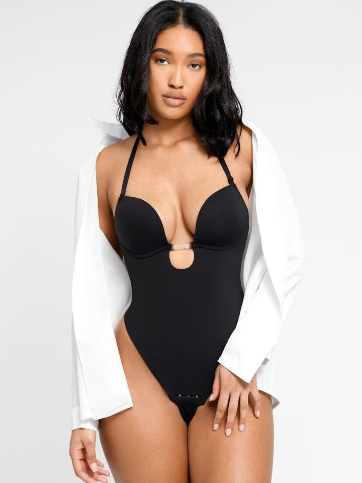 Valantomode | Low Back Shapewear Bodysuit with One Piece Thong Design