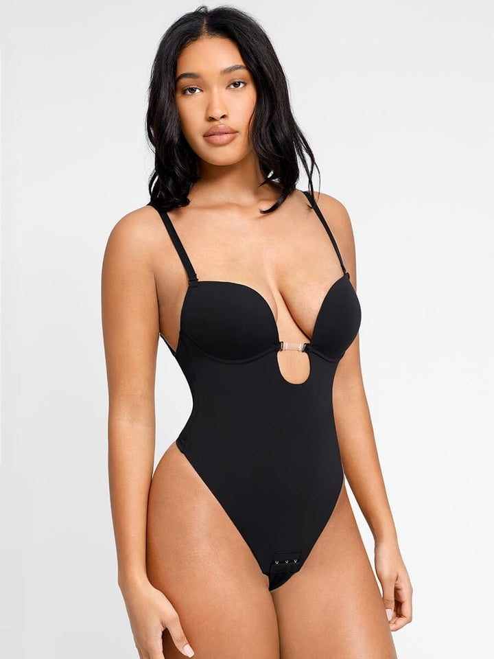 Valantomode | Low Back Shapewear Bodysuit with One Piece Thong Design